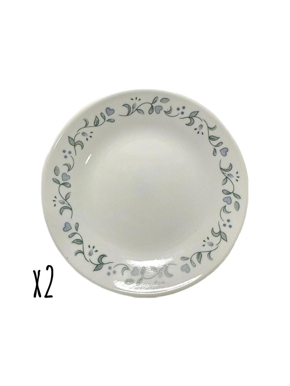 Set of 2 Corelle Country Cottage Blue 6.75” Bread Plates